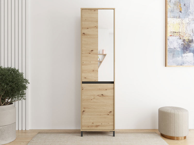 Larance Artisan Oak Effect Slim Narrow Shallow Depth Wardrobe for Small Spaces 11014055