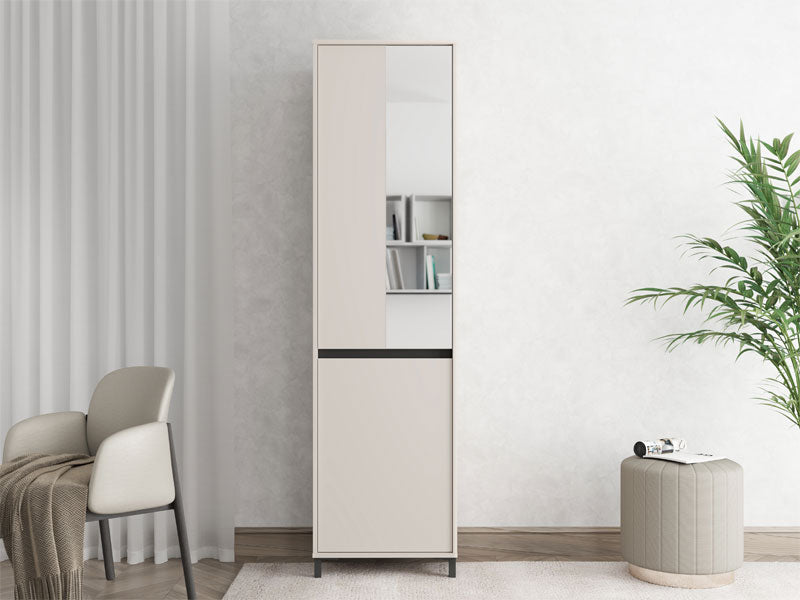 Larance Cashmere Taupe Slim Narrow Shallow Depth Wardrobe for Small Spaces 11014467