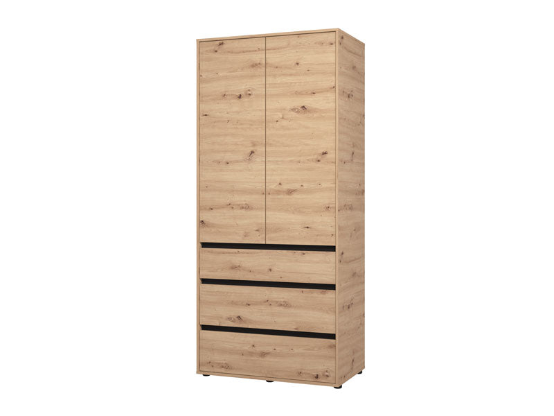 Bellington Artisan Oak Effect 2 Door 3 Drawer 93cm Wardrobe - 11014686 RZ