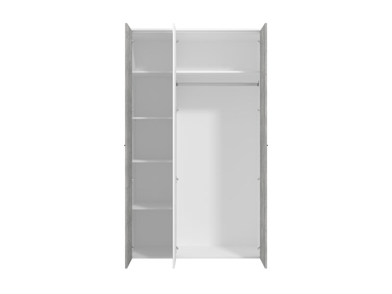 Varadero Modern 3-Door Wardrobe with Concrete and White Finish - 11011616