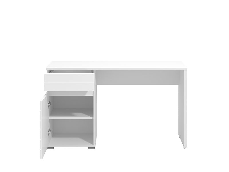 Langdon White Gloss Computer Desk With Drawer and Cupboard - 11011771