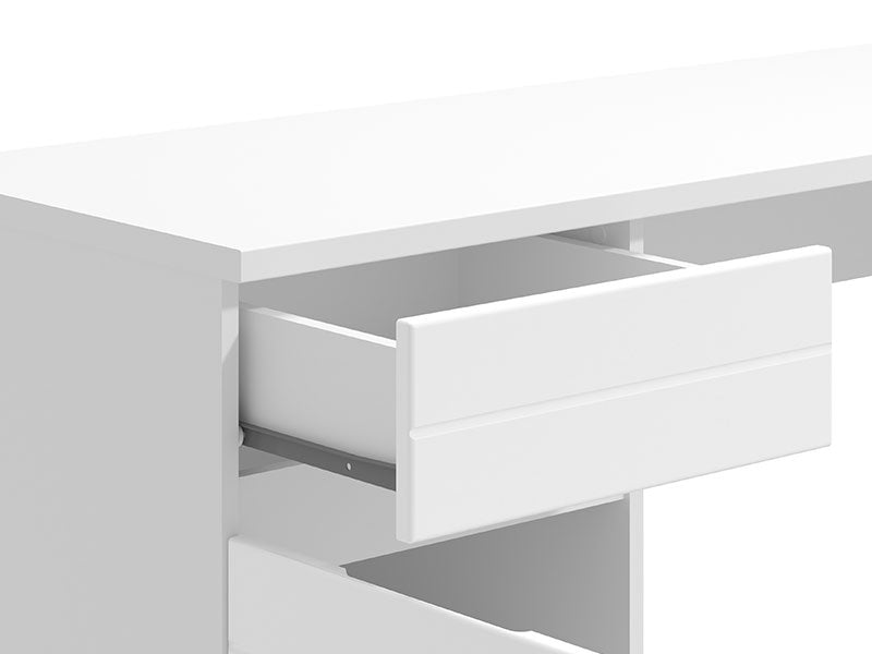 Langdon White Gloss Computer Desk With Drawer and Cupboard - 11011771