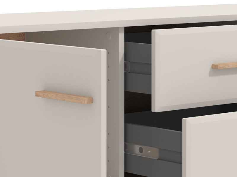 Barwen Cashmere And Oak Effect 2 Door 154cm TV Cabinet Unit - 11014453