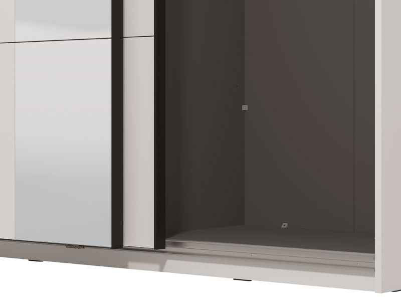 Noah White Mirrored Sliding Door Wardrobe 145cm - 11013481