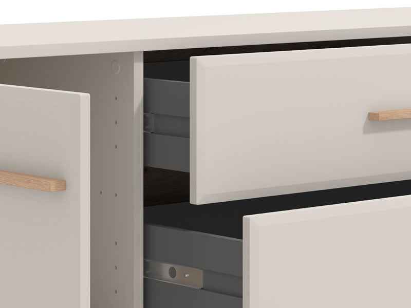 Barwen Cashmere And Oak Effect Large Wide 180cm TV Cabinet Unit - 11014490