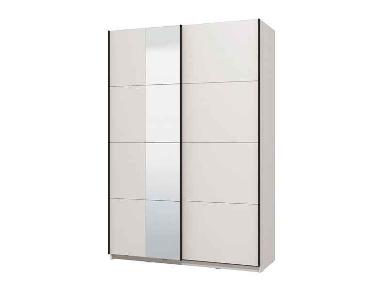 Noah White Mirrored Sliding Door Wardrobe 145cm - 11013481