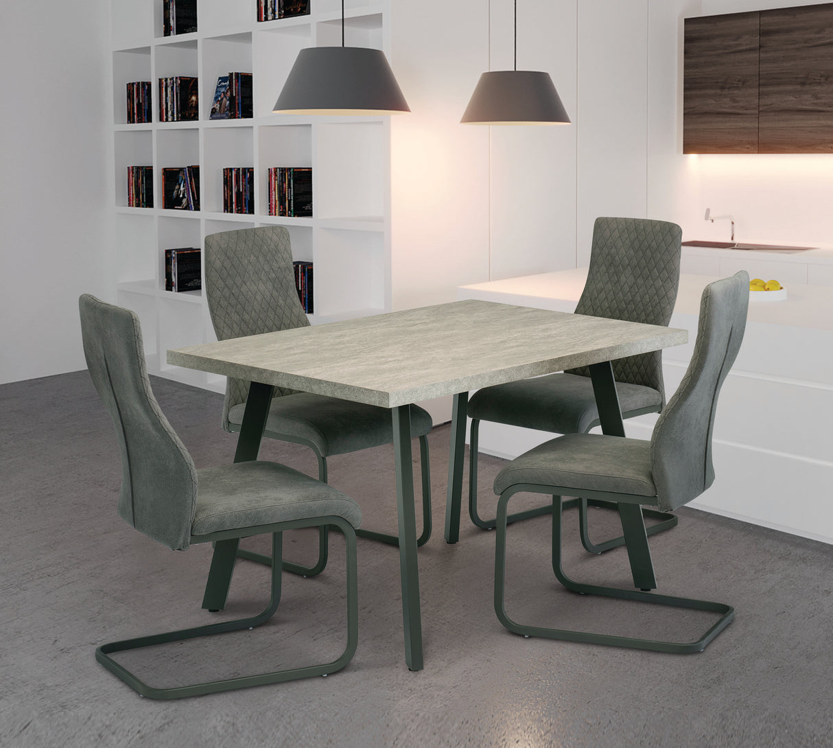 Thena 1.2m wide Light Grey Dining Table