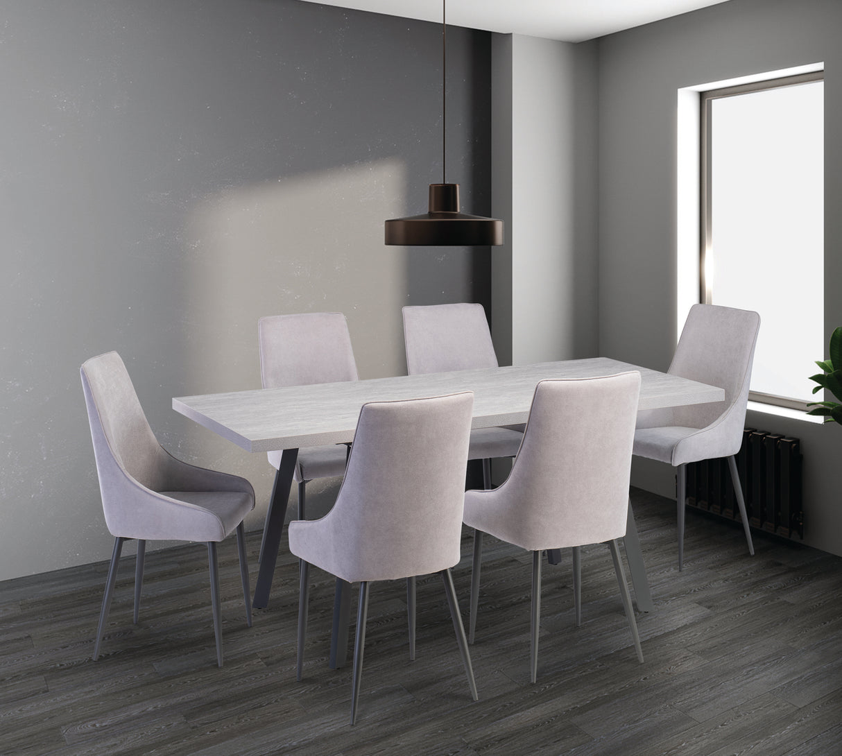 Thena 1.6m wide Extending Light Grey Dining Table