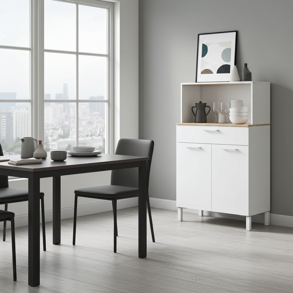 Alex White 2 Door Utility Room Kitchen Cupboard Sideboard- 0F9920A