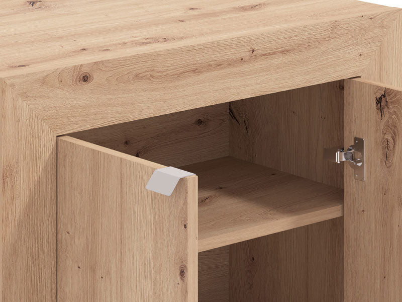 Eudox Oak Effect Pullout Space Saving Hideaway Storage Computer Convertible Desk