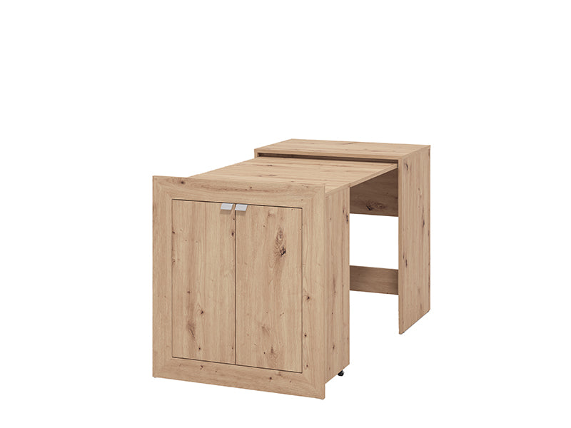 Eudox Oak Effect Pullout Space Saving Hideaway Storage Computer Convertible Desk