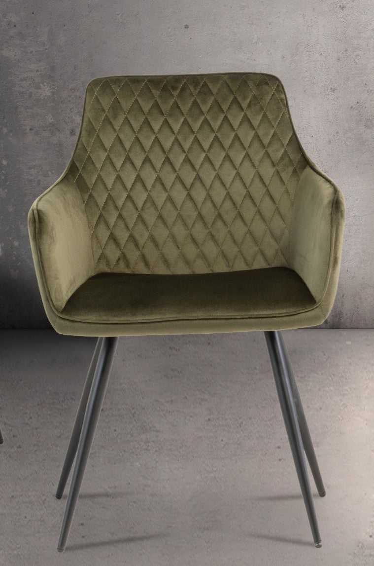 Felixstove Juniper Green Set Of 2 Velvet Dining Armchair