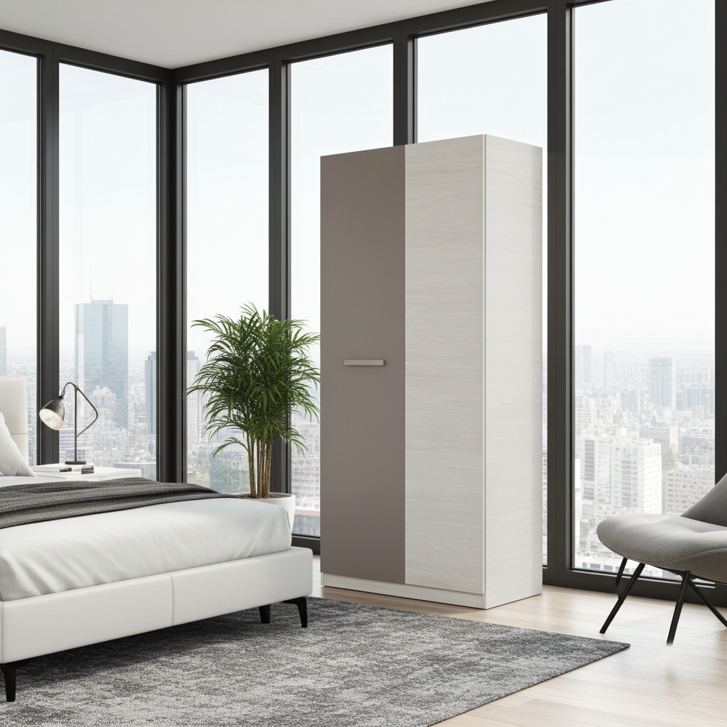 Martina White & Grey Ash 2 Door Wardrobe - 1S7437Y