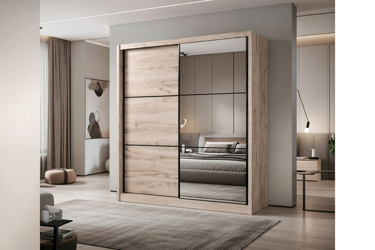 Nancy Oak 2 Door Sliding Door Wardrobe Slider 215cm Wide- 11008278