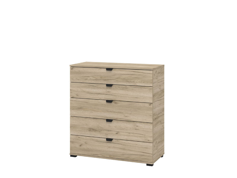 Nancy Oak Effect Wide 5 Drawer Chest - 11008295