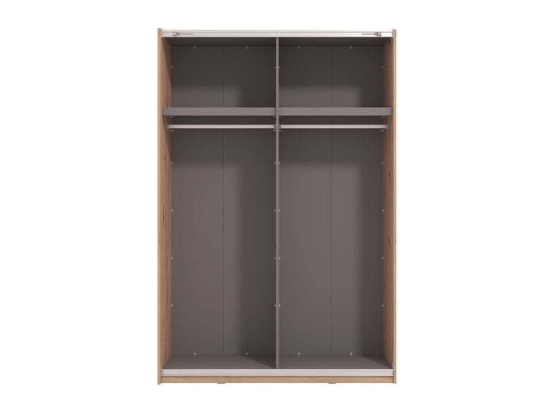 Noah Oak Effect Mirrored Sliding Door Wardrobe 145cm - 11013480