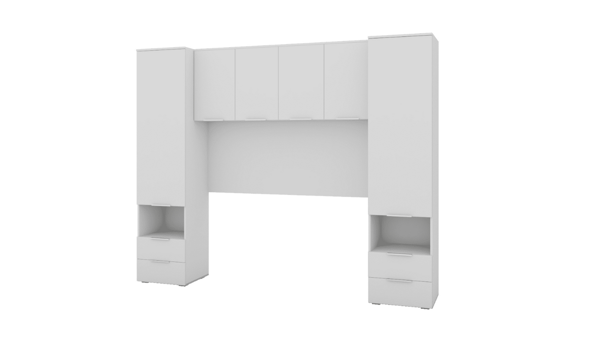 Miracle Matte White 6 Doors 4 Drawers Wardrobe Overbed Storage Unit