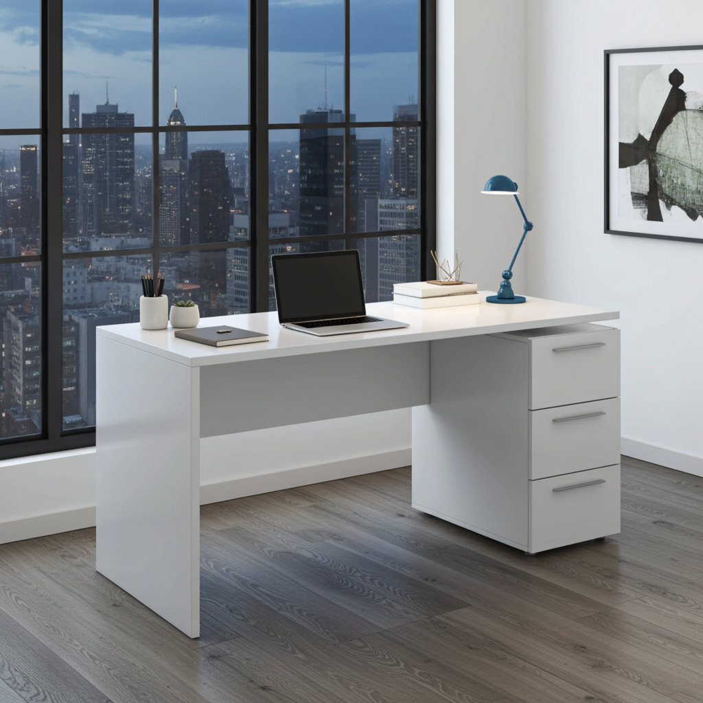 Levi Artic White Computer Office Desk Table- 004605A
