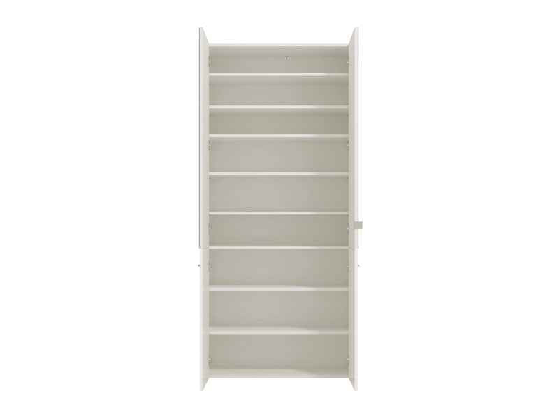 Lisbon White Mirrored Door 50 Pair Large Shoe Cabinet Cupboard - 11011487