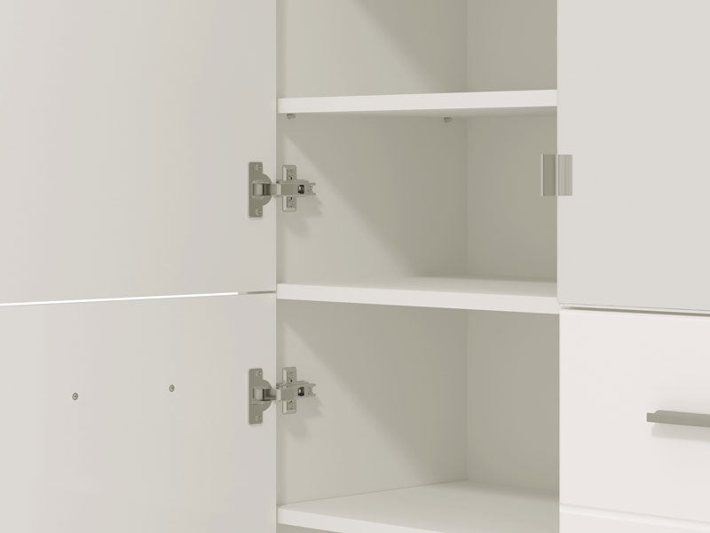 Lisbon White Mirrored Door 50 Pair Large Shoe Cabinet Cupboard - 11011487