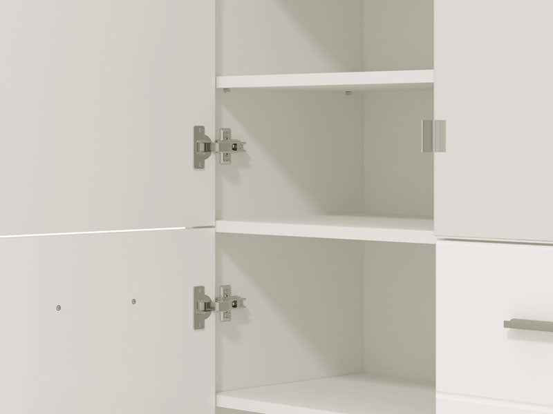 Lisbon White Mirrored Door 50 Pair Large Shoe Cabinet Cupboard - 11011487