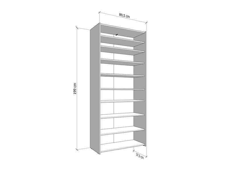 Lisbon White Mirrored Door 50 Pair Large Shoe Cabinet Cupboard - 11011487
