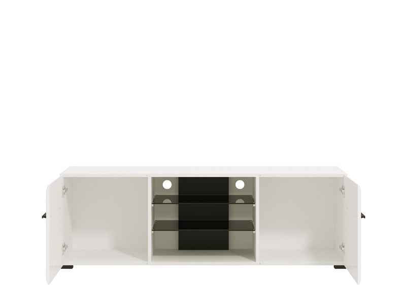 Moderna Large Tall White Gloss TV Cabinet for upto 65inch TV 11008824