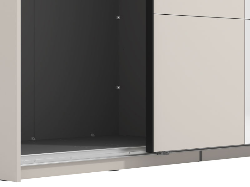 Veymont Cashmere Taupe And Mirrored 200cm Sliding Door Wardrobe - 11014745
