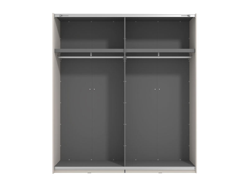Veymont Cashmere Taupe And Mirrored 200cm Sliding Door Wardrobe - 11014745