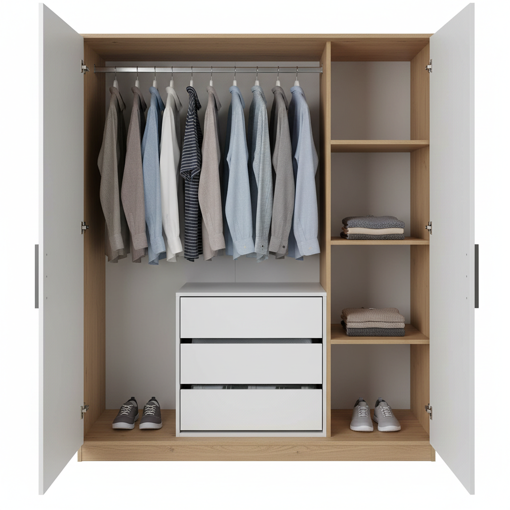 Lira Internal Drawers For Wardrobe White