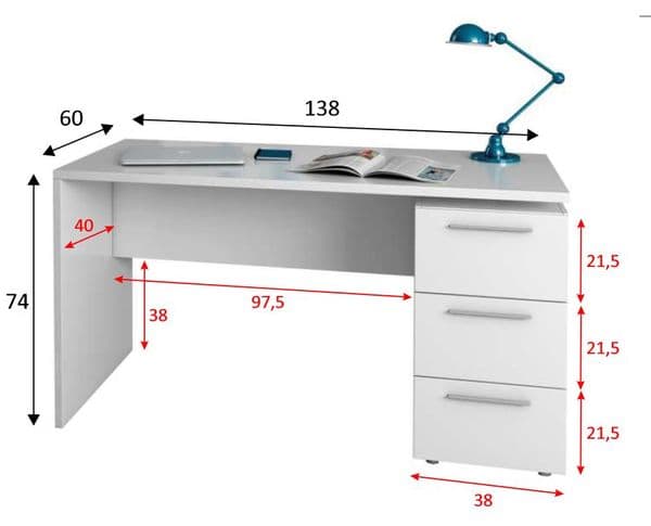 Levi Artic White Computer Office Desk Table- 004605A