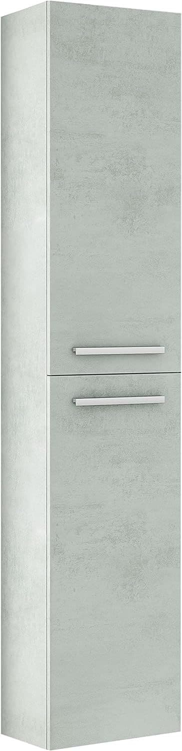 Alfonso Concrete Grey Effect 2 Door Wall Hung Bathroom Storage Cupboard-305460L