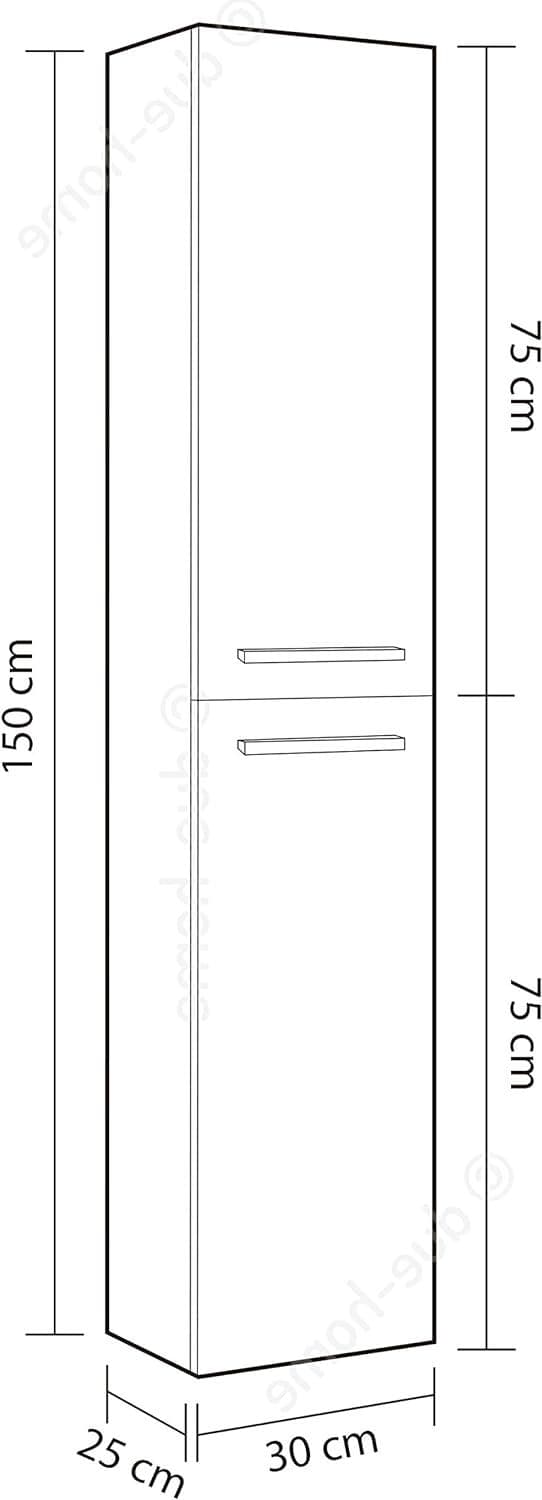 Alfonso Concrete Grey Effect 2 Door Wall Hung Bathroom Storage Cupboard-305460L