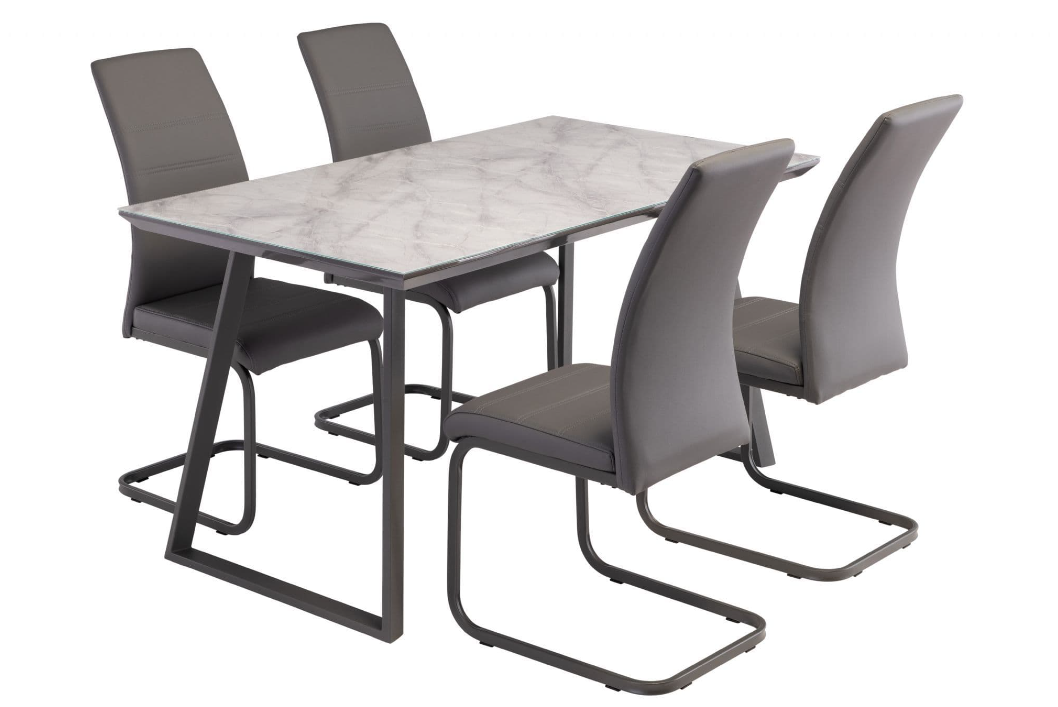 Dinero Grey Marble 140cm Wide Dining Table