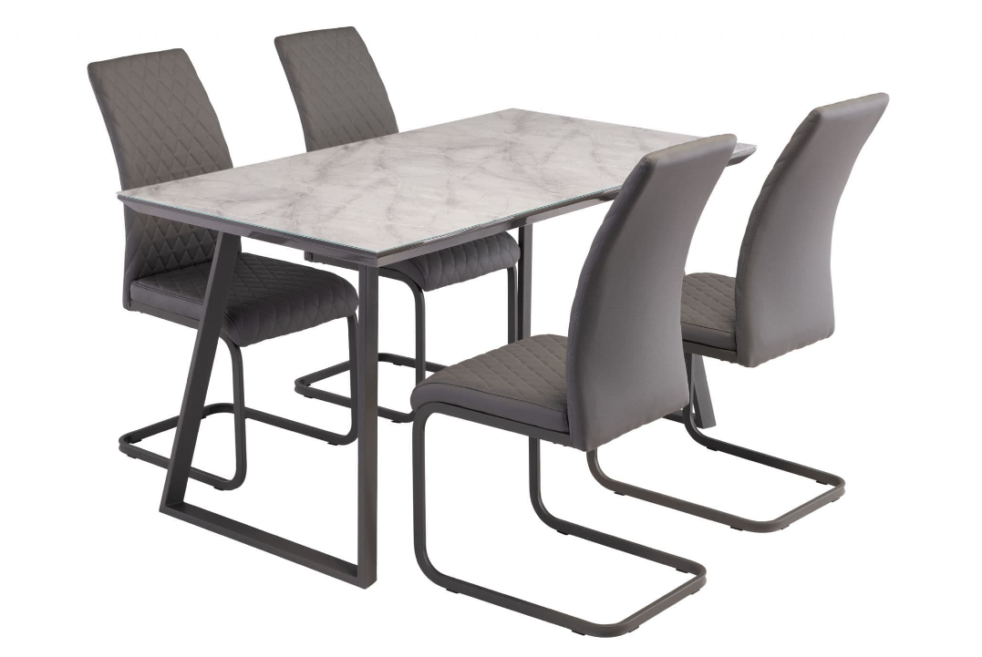 Dinero Grey Marble 140cm Wide Dining Table