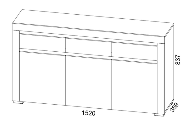 Alabama Large Modern Grey and White Sideboard With Lights - ABK-1 - N13