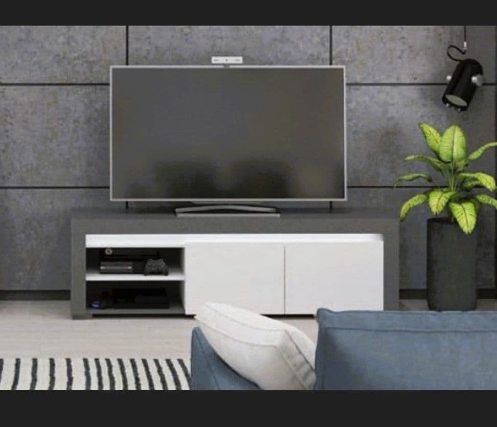 Chicago White and Grey Matte TV Cabinet Entertainment Unit - ABTV-1