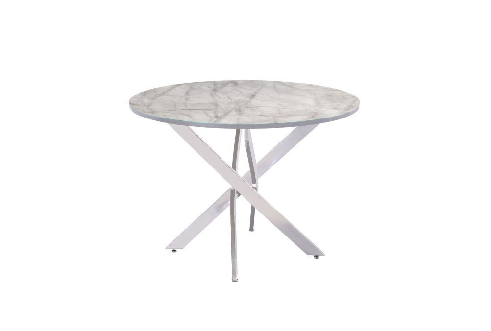 Dinero Grey Marble 107cm Wide Round Dining Table