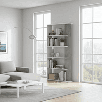 Alina Open Back Room Divider White and Grey Bookcase- 0L2252A