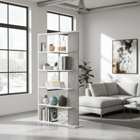 Alina Open Back Room Divider White and Grey Bookcase- 0L2252A