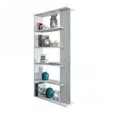 Alina Open Back Room Divider White and Grey Bookcase- 0L2252A