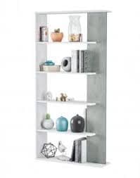 Alina Open Back Room Divider White and Grey Bookcase- 0L2252A