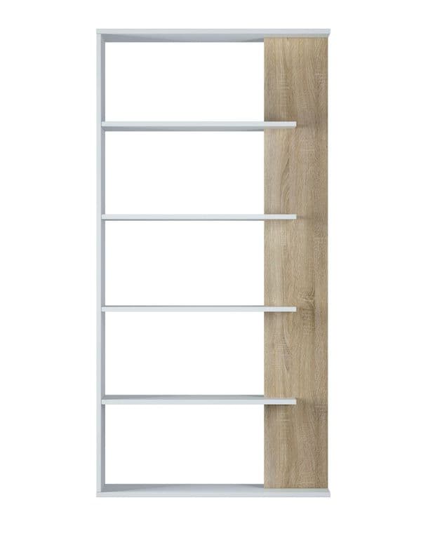 Alina Open Back Room Divider White and Oak Bookcase- 0f2252A
