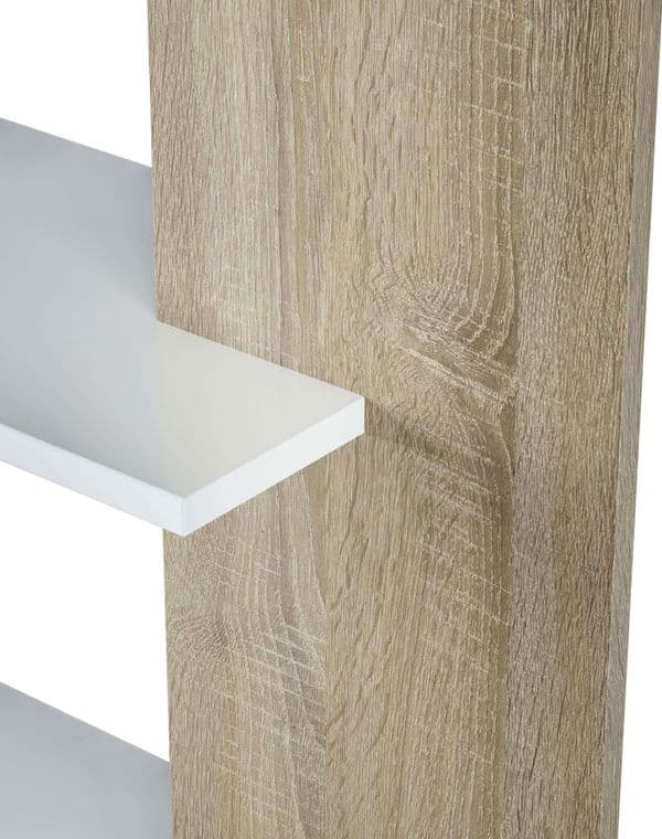 Alina Open Back Room Divider White and Oak Bookcase- 0f2252A