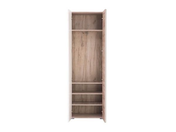 Lucca White Gloss And Oak Effect Slim Narrow Shallow Depth Wardrobe - 11008560