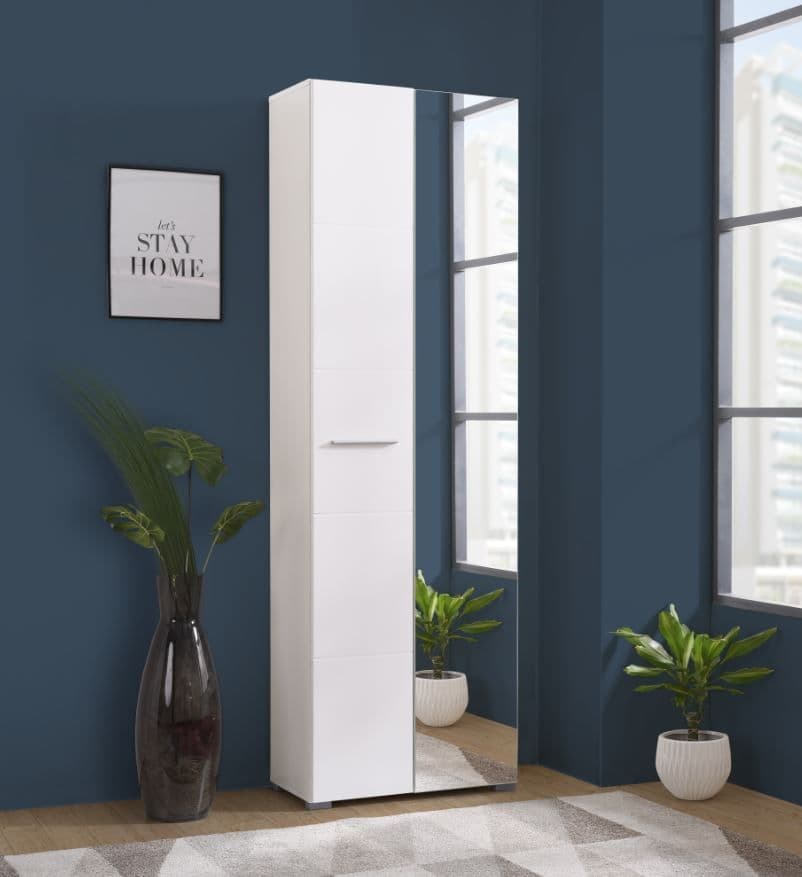 Lucca White Gloss Slim Narrow Shallow Depth Wardrobe for Small Spaces -11008561