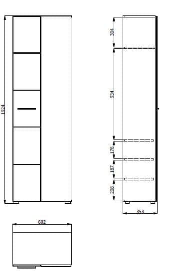 Lucca White Gloss Slim Narrow Shallow Depth Wardrobe for Small Spaces -11008561