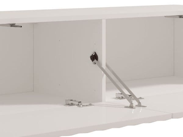 Ambrelle White Slat Effect Wall Mounted Floating Wide 154cm Large TV Entertainment Unit 11014661