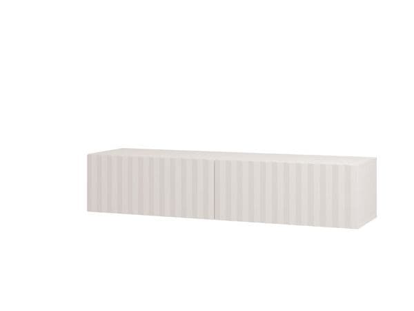Ambrelle White Slat Effect Wall Mounted Floating Wide 154cm Large TV Entertainment Unit 11014661