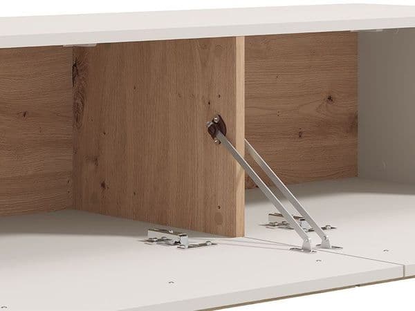 Arvelle Cashmere And Oak Effect Wall Mounted Floating 128cm TV Cabinet Unit 11013551